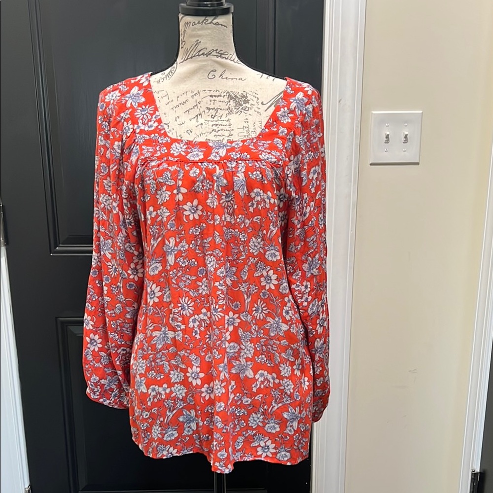Floral Red Women's Top